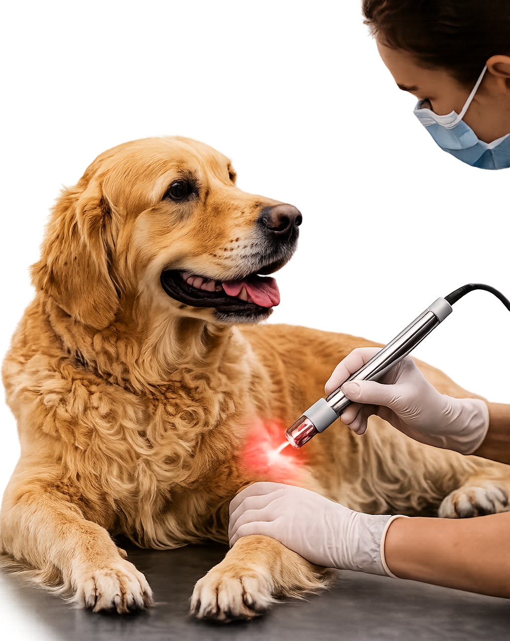 Laser therapy treatment in action